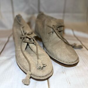 Hush Puppies Women's Beige Suede Ankle Boots